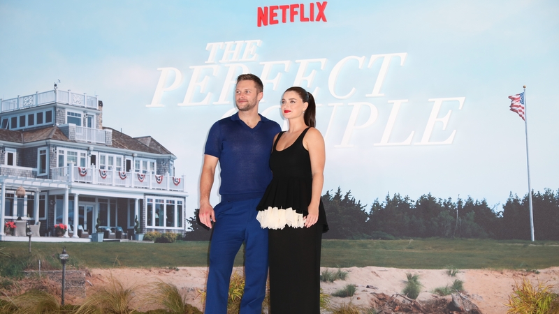 Jack Reynor and Eve Hewson attend The Perfect Couple UK Premiere at BFI IMAX on Monday evening in London. Photo by StillMoving/Netflix