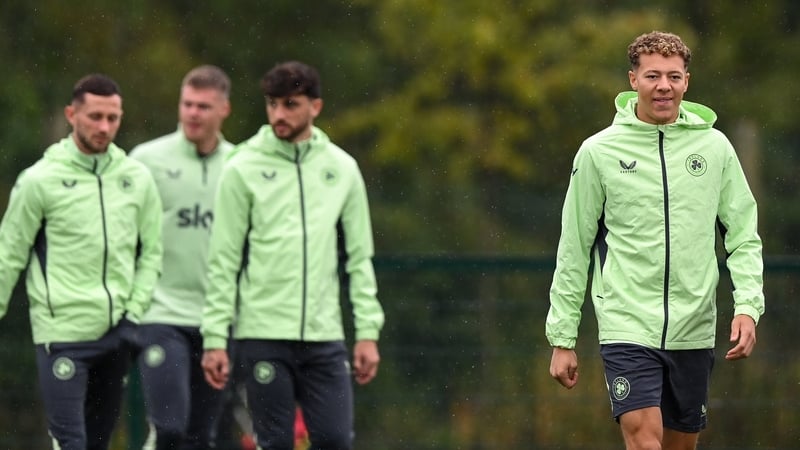 Kasey McAteer training with his new Ireland team-mates