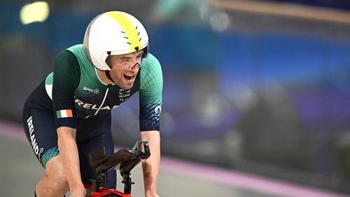 Ronan Grimes is in action on the road on Wednesday