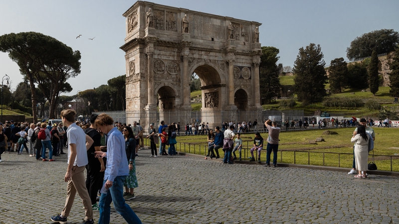 The arch, built in 315, was struck during a sudden storm in Rome