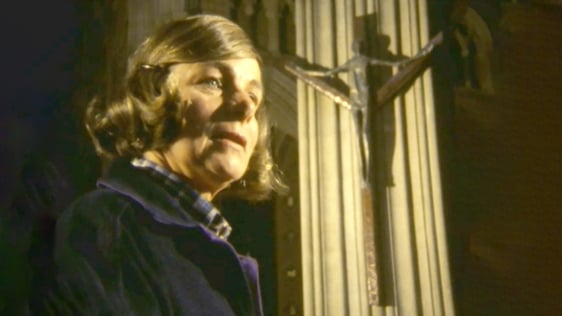 German-Irish sculptor Imogen Stuart in Saint Patrick's Cathedral in Armagh, 1984.