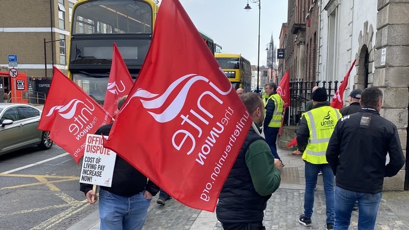 Picketing Unite members last week