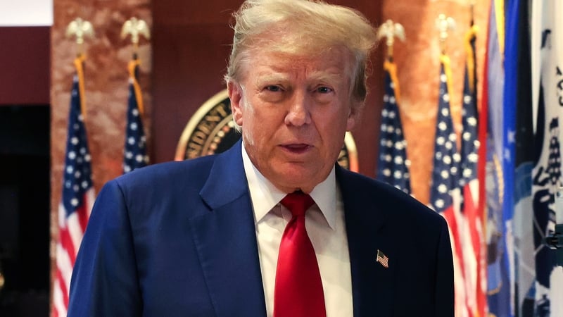 Donald Trump arriving for a press conference following the verdict in his hush money trial in May (file image)