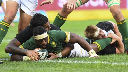 Captain Siya Kolisi dotted down for the world champions