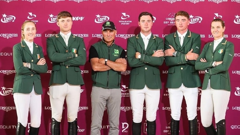CAPTION: The Irish team, led by Taylor Vard, who finished second in the Longines EEF Series final in Warsaw