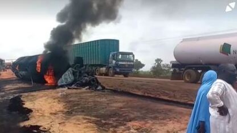 The incident happened when a fuel tanker collided with a truck