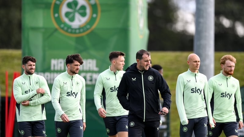 John O'Shea with the squad at training ahead of the Greece game