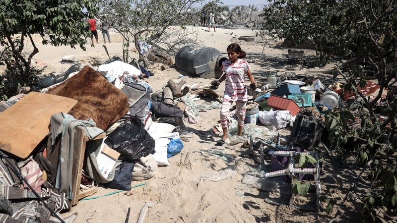 A Palestinian youth seen at the al-Mawasai camp