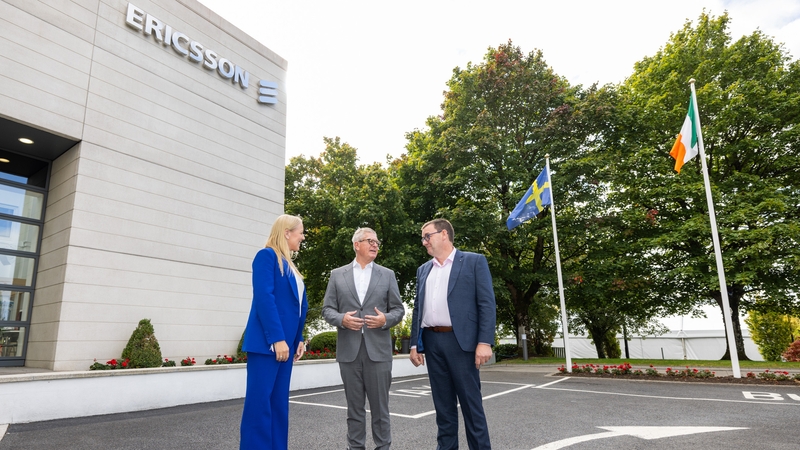 Sinéad Pillion, Ericsson Athlone Head of Operations; Börje Ekholm, Ericsson CEO and Denis Dullea, Ericsson Athlone Site Head in Athlone today