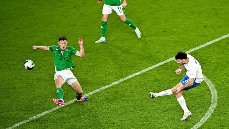 Fotis Ioannidis curling home the opener for Greece shortly after half-time