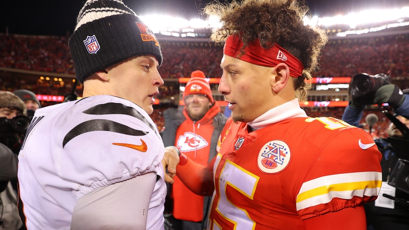 Cincinnati Bengals Joe Burrow (L) and the Kansas City Chiefs' Patrick Mahomes are two of the NFL's elite quarterbacks