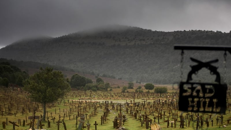 The fictional Sad Hill cemetery was reconstructed in 2015