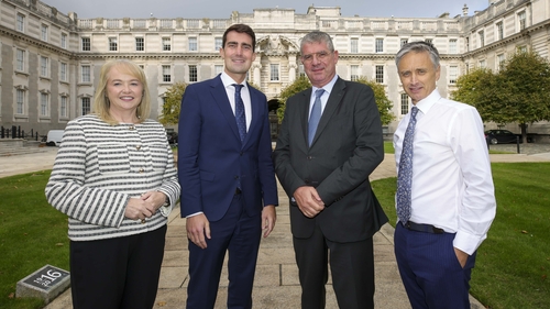 June Butler, SBCI CEO, Finance Minister Jack Chambers, Ioannis Tsakiris, EIB Vice President and Elliott Griffin, BVP's CEO