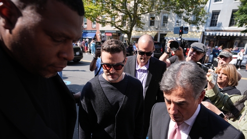 Justin Timberlake arrives in court in the Hamptons early on Friday. Photo by Lokman Vural Elibol/Anadolu via Getty Images