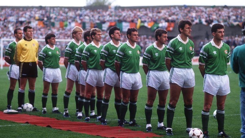 Republic of Ireland line up for a World Cup qualifier against Northern Ireland