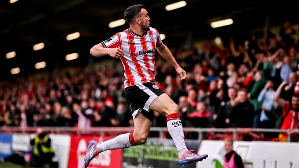 Michael Duffy celebrates scoring Derry's opener