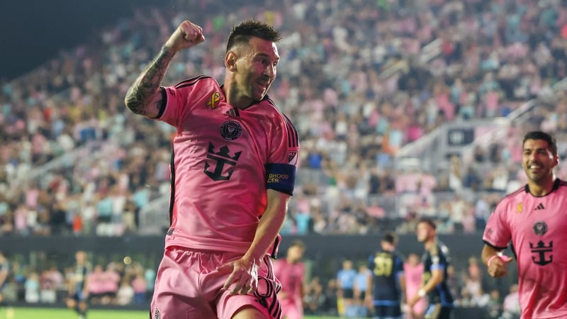 Messi celebrates his first goal on his Inter Miami return