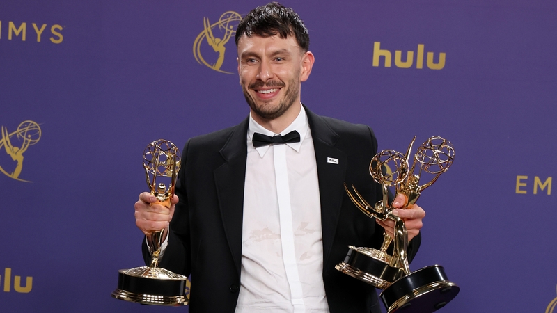 Richard Gadd with his three Emmy awards