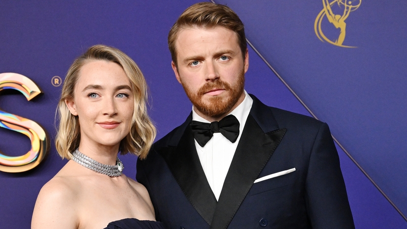 Saoirse Ronan stepped out with her new husband Jack Lowden, who was nominated for Slow Horses.