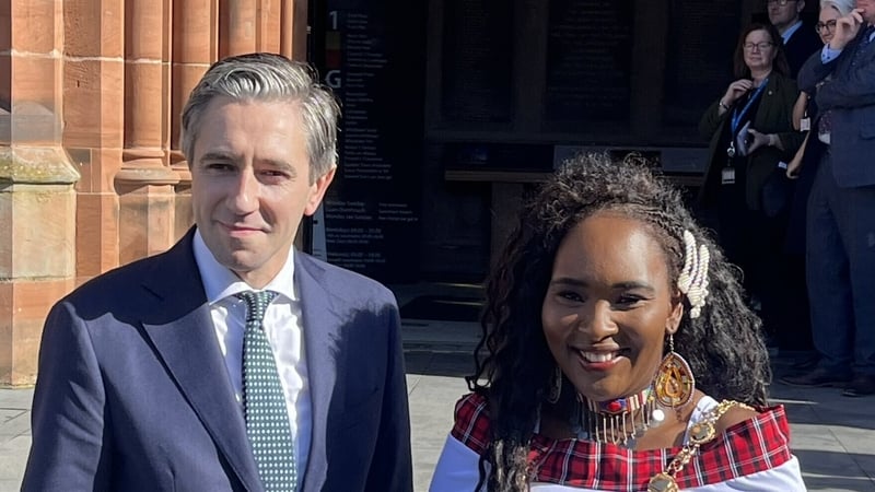 The Taoiseach's first engagement was a meeting at the Guildhall with the SDLP's Lillian Seenoi-Barr, who in June became the first black mayor of a council in Northern Ireland
