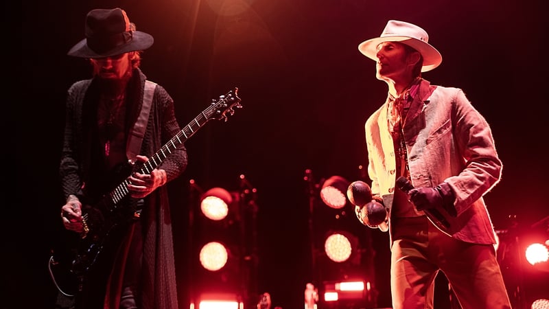 Jane's Addiction guitarist Dave Navarro (left) and singer Perry Farrell, pictured in Raleigh, North Carolina earlier this month