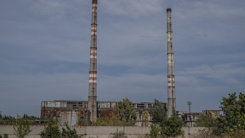 Kurakhove Power Station stands damaged as result of Russian shelling