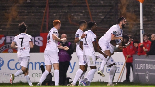 Drogs players celebrate Frantz Pierrot's winner