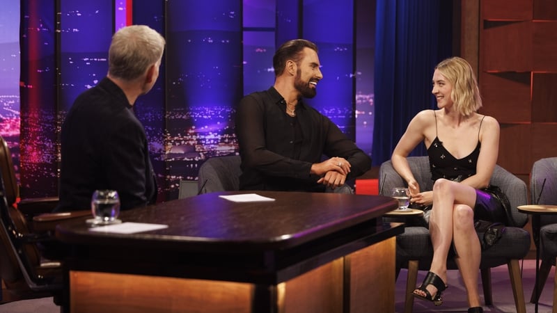 Host Patrick Keilty, Rylan Clark and Saoirse Ronan on Friday's Late Late
