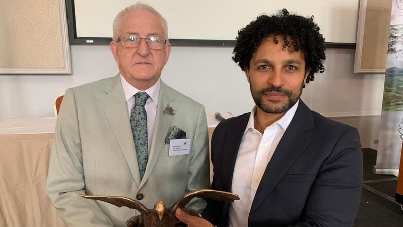 Honorary Secretary of Tipperary Peace Convention, Martin Quinn, presented the Tipperary International Peace Award to Médecins Sans Frontiéres' Dr Javid Abdelmoneim