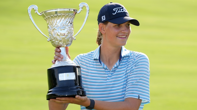 German teenager Helen Briem celebrates her win at La Sella Golf Resort