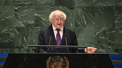 President Higgins' speech addressed the growing inequality in the world and the failure of the UN to address the issues facing the world