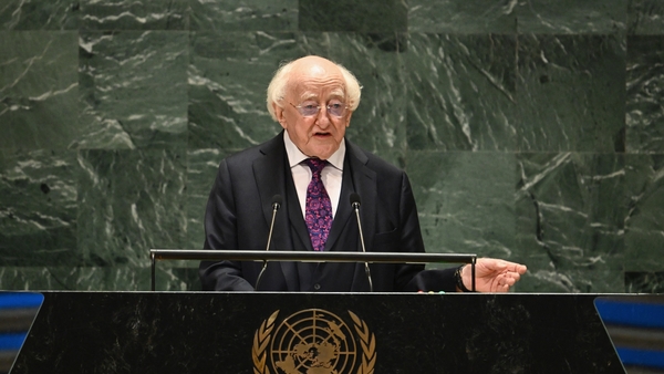 President Higgins' speech addressed the growing inequality in the world and the failure of the UN to address the issues facing the world