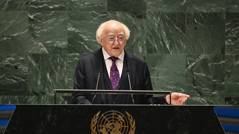 President Higgins' speech addressed the growing inequality in the world and the failure of the UN to address the issues facing the world