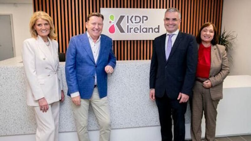Mary Buckley, Executive Director of IDA Ireland, David Lainchbury, Chief Procurement Officer & SVP International Operations Keurig Dr Pepper, Minister of State Dara Calleary and Senator Fiona O'Loughlin