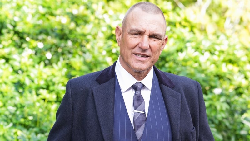 Vinnie Jones in character as Danny Driscoll during a photo call for Only Fools and Horses The Musical at the Churchill Theatre in London. Photo credit: Ian West/PA Wire