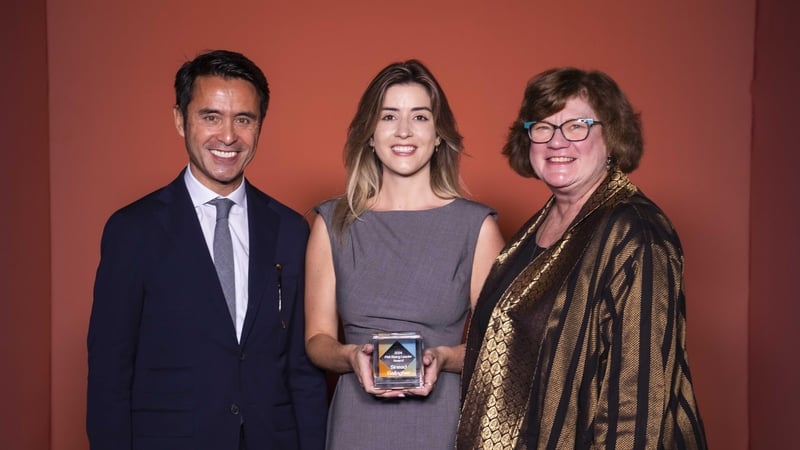 Pierre Le Manh, PMI President & CEO; Sinead Gallagher, Director of Marketing and Communications for the Ireland Chapter of PMI, and LuAnn Piccard, PMI Chair