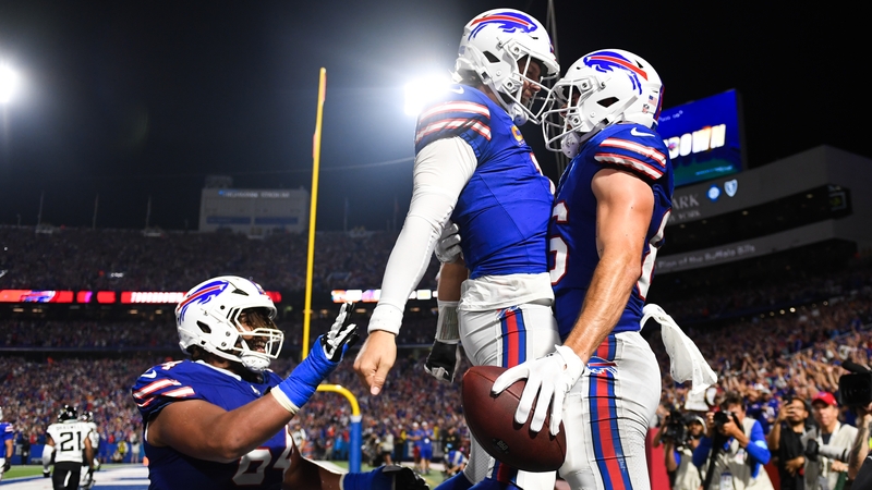 The Bills celebrated a handsome win over Jacksonville Jaguars