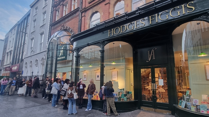 Many bookshops across Ireland and the UK, including Hodges Figgis in Dublin, saw lines of fans waiting to buy Sally Rooney's latest novel this morning