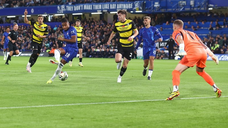 Christopher Nkunku scores Chelsea's opening goal in their win over Barrow
