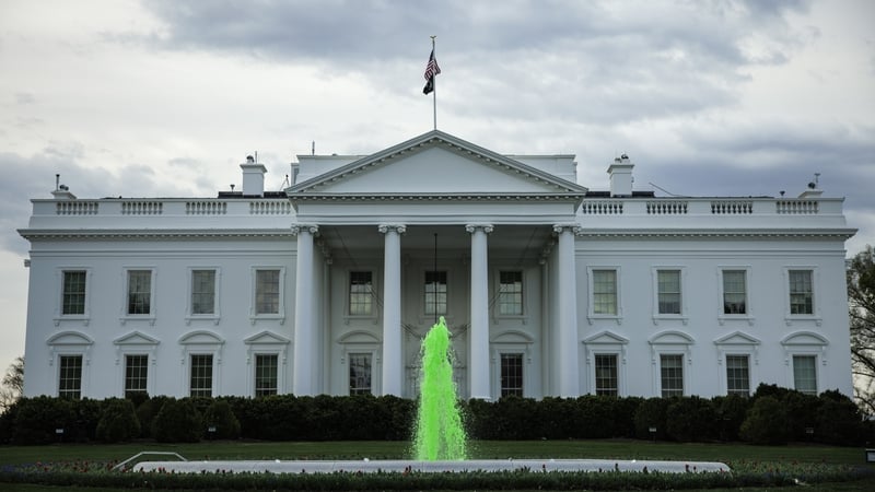 The fountain on the North Lawn of the White House was dyed green for St Patrick's Day last year