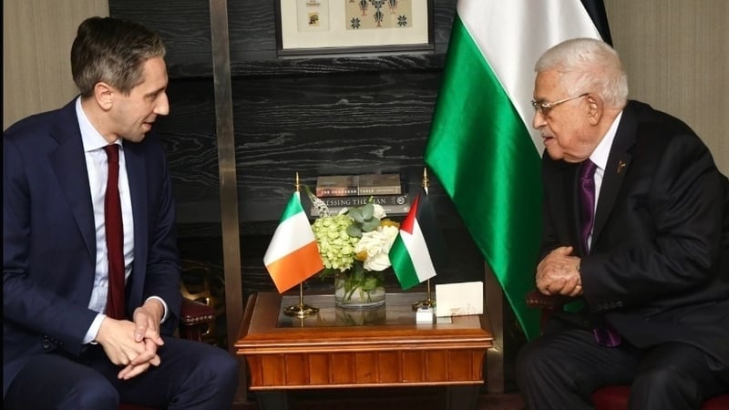 Simon Harris and Mahmoud Abbas met on the margins of the UN General Assembly in New York