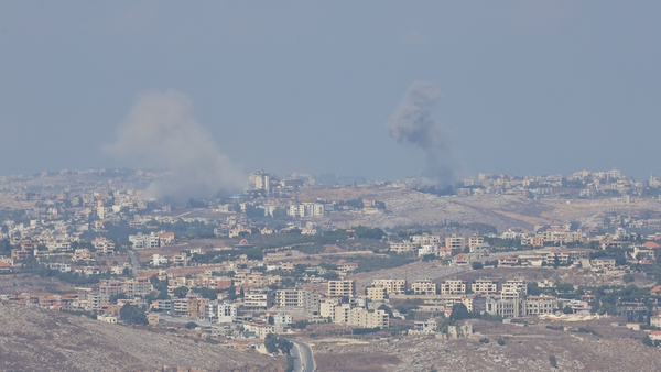 Smoke rises after Israeli strikes on Jezzine in Lebanon