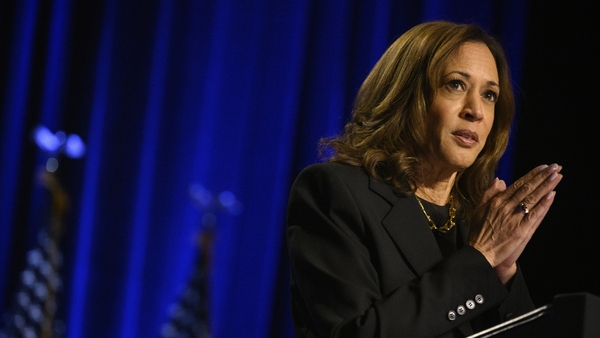 Kamala Harris speaking at an event in Pittsburgh, Pennsylvania