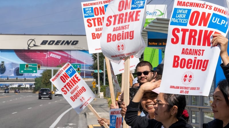 Ratings agency S&P estimates the strike at Boeing is costing it $1 billion a month and it is at risk of losing its prized investment grade credit rating