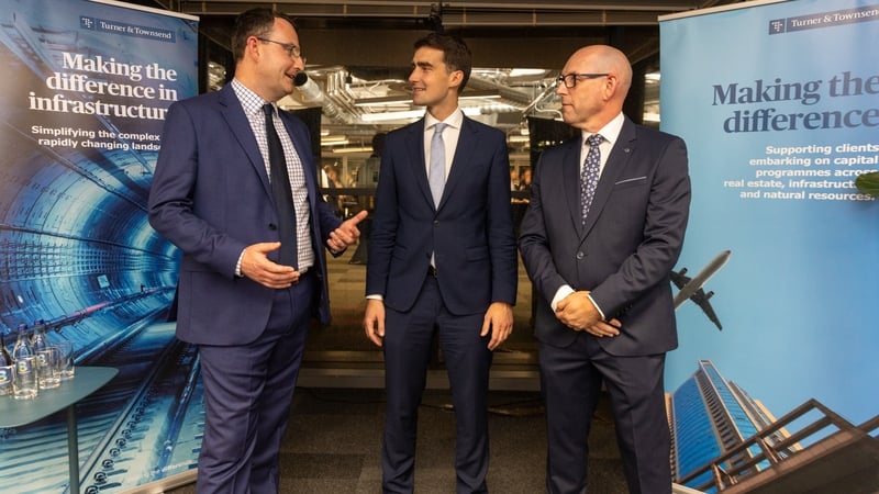 (L-R) John Robinson, Infrastructure Lead, Turner & Townsend; Minister for Finance, Jack Chambers and Philip Matthews, MD for Turner & Townsend in Ireland