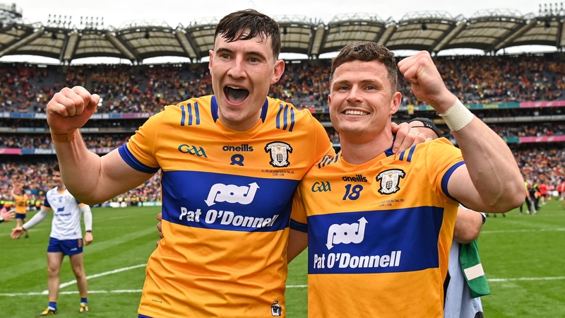 Paul Flanagan (R) and David Fitzgerald celebrate after their side's victory against Cork in this year's 
All-Ireland Senior Hurling Championship final