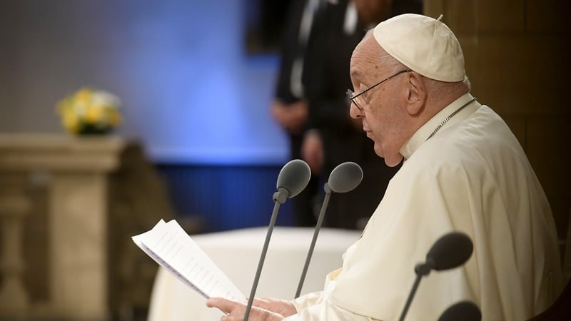 Pope Francis is pictured at the Cathedral of Notre Dame in Luxembourg on 26 September