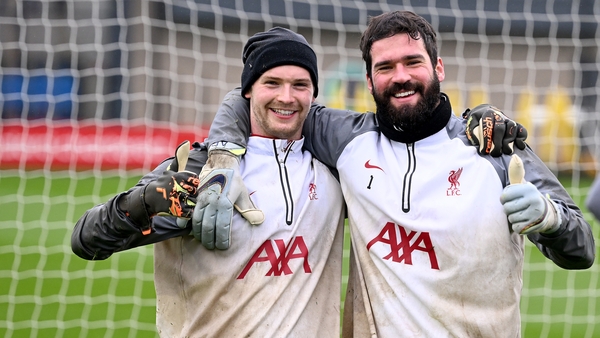 Caoimhin Kelleher (L) has impressed again in his latest stint filling in for Alisson Becker