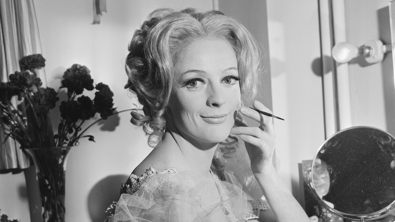 Maggie Smith in the dressing room of The Old Vic, London, October 1967