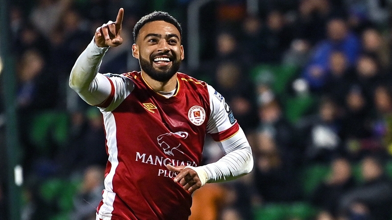 Jake Mulraney salutes his second and Pat's third goal